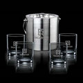 5 Piece Delfina Ice Bucket w/ 4 Aristocrat On The Rocks Glasses